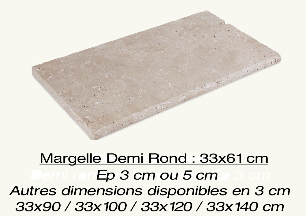 Margelle travertin beige 