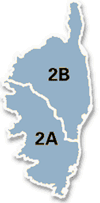 La région Corse et ses départements (2A, 2B)
